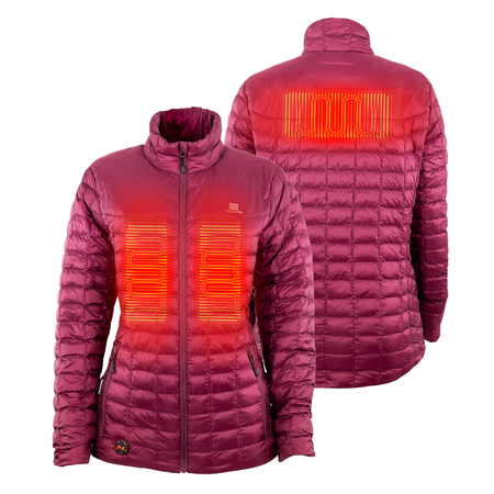 MOBILE WARMING Women's Burgundy Heated Jacket, XS, 7.4V MWWJ04310120